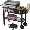 Portable Grill Table Cart for Blackstone Griddle Stand 17&22 Inch Grills, Outdoor Foldable Grill Stand Table for Blackstone 22" Griddle Cart Outdoor Portable Cart for Weber Baby Q Series Grills