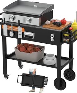 Portable Grill Table Cart for Blackstone Griddle Stand 17&22 Inch Grills, Outdoor Foldable Grill Stand Table for Blackstone 22" Griddle Cart Outdoor Portable Cart for Weber Baby Q Series Grills