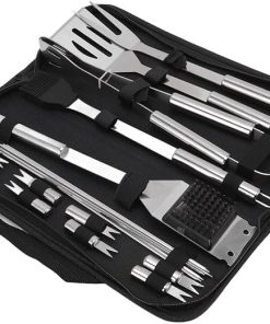 Heavy Duty BBQ Accessories BBQ Tool Set 20pcs Grill Accessories with Spatula, Fork, Brush and BBQ Tongs Gifts for Dad Durable, Stainless Steel Grill Tools 2