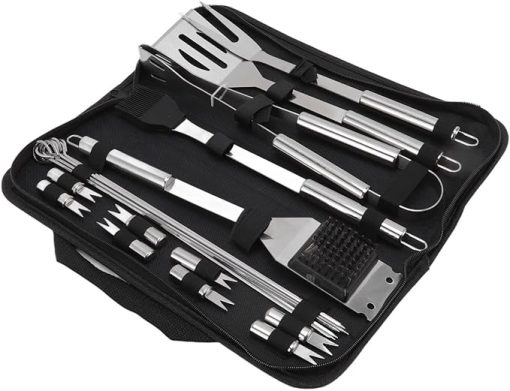 Heavy Duty BBQ Accessories BBQ Tool Set 20pcs Grill Accessories with Spatula, Fork, Brush and BBQ Tongs Gifts for Dad Durable, Stainless Steel Grill Tools - Image 2