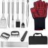 Accessories Sets 13 Pcs Grill Accessories for Camping BBQ Heavy Duty Spatula Scraper Cleaning Kit Cooking Utensils Set Carry Bag Included 3