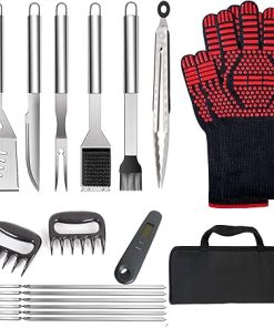 BBQ Grill Accessories, Stainless Steel BBQ Tools Set for Men & Women Grilling Utensils Accessories with Storage 16 Set