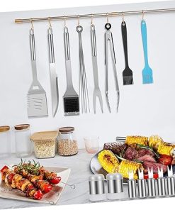 LIFKOME Barbecue Kit 35pcs Grilling Tools Stainless Steel Bbq Supplies Double-sided Serrated Edge for Meat Cutting 2