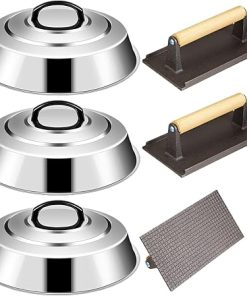 Stainless Steel Basting Cover 7 Pcs Griddle Accessories Set 12.6 H Cheese Melting Dome Round Basting Cover for Use in Flat Top Grill