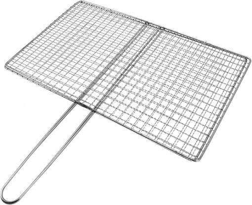 Stainless Steel Fish Grill Basket Outdoor Grill Accessory BBQ Tool Metal Barbecue Net Grilled Fish Clip