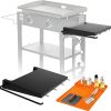 Foldable Griddle Side Shelf for Blackstone 28" Griddle Accessories Side Table with Paper Towel Holder 4 Utensil Hooks, Griddle Caddy for BBQ Accessories, Grill Extra Shelf for Griddle Cooking