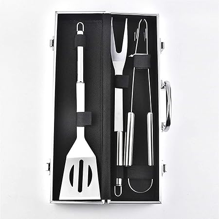 MaGiLL BBQ Accessories Grill Kit- 3 pcs Premium Utensil Set with Spatula, Tongs and Fork, Lightweight Stainless Steel Barbecue Tools for Camping Outdoor Kitchen Cooking Picnic S MaGiLL BBQ Accessories Grill Kit- 3 pcs Premium Utensil Set with Spatula, Tongs and Fork, Lightweight Stainless Steel Barbecue Tools for Camping Outdoor Kitchen Cooking Picnic S