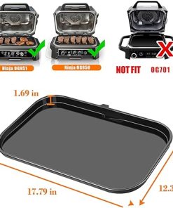 GRISUN Ceramic Coating Cast Iron Griddle Plate for Ninja Woodfire Pro XL, OG800 and OG900 Series, Outdoor Flat Top Griddle Plate,Griddle Pan 2