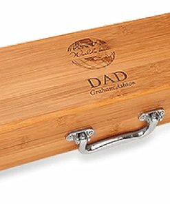Executive Gift Shoppe | World's Best Dad Personalized Bamboo Barbecue Utensils