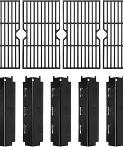 Criditpid Grill Replacement Parts for Charbroil 463230515 463239915 463230514, Porcelain Steel Grill Heat Plate Shields, Cast Iron Grill Grates for Char-broil 463230512 463230513 463234513 Grill Parts