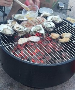 DIY BBQ Grill Round Charcoal Stove Outdoor Bacon Portable Barbecue Grills, Has Excellent Heat Dissipation, Prevents Rust 2