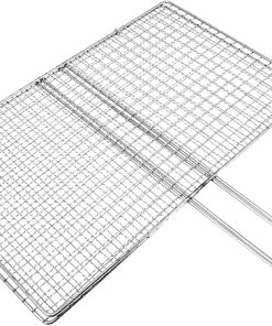 Portable Stainless Steel Fish Grill Basket Durable Tool for Even Cooking of Fish Vegetables and Beef for Outdoor Camping Picnics and Gatherings Locking Design