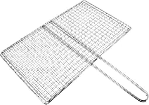 Portable Stainless Steel Fish Grill Basket Durable Tool for Even Cooking of Fish Vegetables and Beef for Outdoor Camping Picnics and Gatherings Locking Design