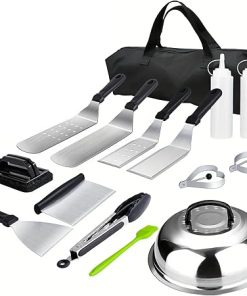 Barbecue Tool Sets 15-Piece Flat Top Grill Tool Set Stainless Steel Accessory Set for Outdoor Grilling for Barbecue