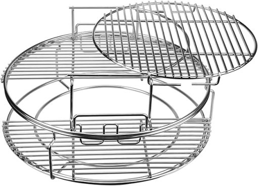5 Piece Replacement Kit for Big Green Egg Large, Rack for Eggspander 5 Piece Kit Conveggtor Basket 304 Stainless Steel Grill Stack Rack with Removable Cooking System Expander Rack