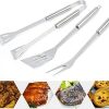Cooking Tongs, Steak Tongs Picnic Serving Clips Food Serving Clamp Household Food Clip Food Clamp Stainless Steel Food Tong Portable Steak Tong Barbecue Tool 4