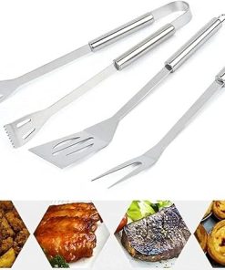 3Pcs BBQ Grill Tools Set, Stainless Steel Barbecue Accessories with Lightweight Carrying Case, Ideal Gift for Grilling