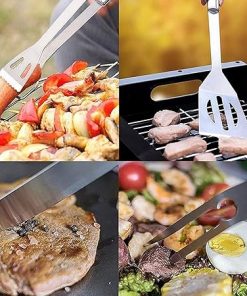 7PCS BBQ Grill Tools Set, Stainless Steel Barbecue Accessories with Heat-Resistant Handles, Carry Bag, Perfect for Outdoor Grilling, Camping 2