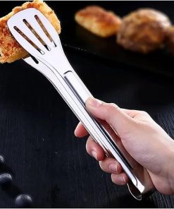 BBQ Tongs, BBQ 1pc Food Clip 304 Stainless Steel Anti Scalding Bread Rice-Meat Dumplings Steak Clip Baking Tools Accessories 2