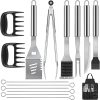 26Pcs/lot Stainless Steel BBQ Tools Set Outdoor Camping Grill Accessories Barbecue Knife Fork Shovel Oil Brush Cooking Tool (Color : 14 Pieces)