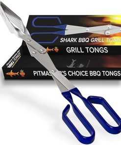 BBQ Tongs for Grill – 2-Pack Combo Gift Set – Two 17″ Long-Reach Barbecue Grilling Tongs (Blue). Professional Steak and Grilling Tongs. Pitmaster Set 2