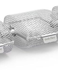 Onlyfire Rotisserie Grill Basket, 3 Pack Stainless Steel Rotisserie Accessory for Any Grill, Fits for 1/2" Hexagon, 3/8" Hexagon, 3/8" Square & 5/16" Square Spit Rod, Global Patent