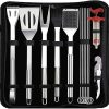 Grilling Accessories BBQ Grill Tools Set, 13 Pcs Stainless Steel Barbecue Grill Tools Kit with Injector, Barbecue Utensil Gifts