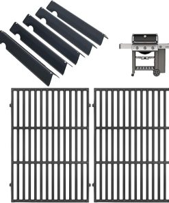 66095 Grill Grates & 66032 Flavorizer Bars for Weber GS4 Genesis II/LX 300 Series, Grill Parts for Genesis II S-310,E-330,E-310,S-320,S-335,E-345,SE-310, Cast Iron Grids for Weber 66795, 66802