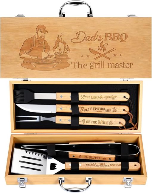 Grill Gifts for Dad, Fathers Day BBQ Gifts, Grilling Tools Accessories Kit Set for Papa Step Dad Grandpa Father's Day Christmas Birthday Daddy Barbecue Presents from Son Daughter