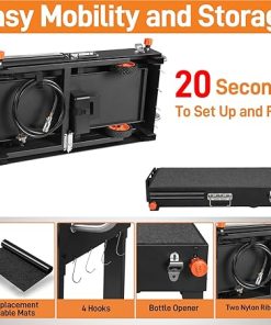 Portable Blackstone Griddle Stand, Ninja Grills, Pizza Oven, 31”x17”Grill Cart with Magnetic Tool Holder for Tailgating, Camping 2