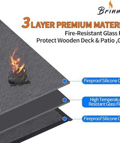 Fireproof Under Grill Mat,40x66In Grill Mats for Outdoor Grill,Indoor Fireplace Mat,Protect Deck & Patio from Grease,Hot Ember for Griddle,Charocal Gas Grill, Flat Top,Fire Pit &Grill Pad 2