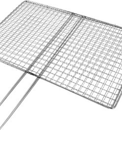 Mikikit Stainless Steel Grill Basket for Outdoor Cooking Portable Barbecue Tool for Fish and Vegetables Durable Picnic Grill Equipment with Strong Hold and