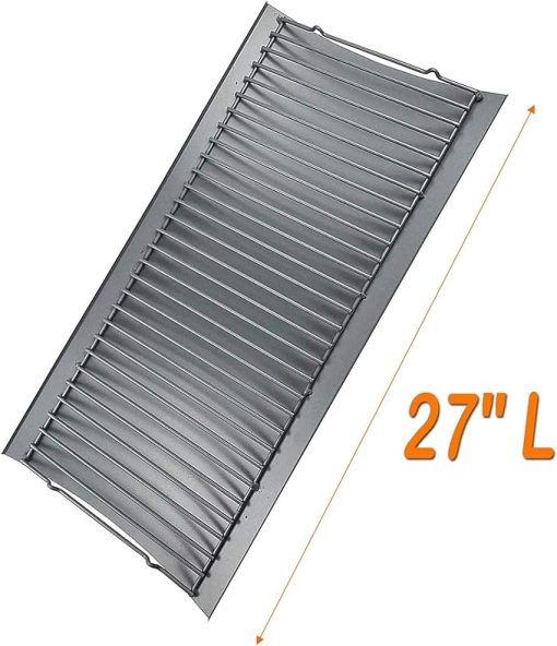 MixRBBQ 27 inch Ash pan for Chargriller 1224 1324 2121 2222 2727 2828 2929 Charcoal Grill, Fire Grate Replacement Part with 2pcs Fire Grate Hanger, Porcelain-coated Steel 27" Drip Pan - Image 2