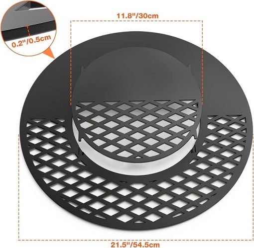 onlyfire BBQ Griddle and Grate Combo Kit for Weber 22 inch Kettle Charcoal Grills - Image 2