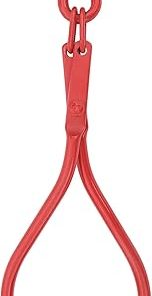 Skidding Tongs – 32-inch Log Grabber with Ring for Connecting with Chain – Logging Tools for Forestry, Timber, and Firewood by Earth Worth (Red)