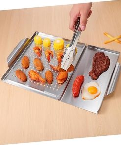 Mikinona Outdoor Grill Trays Tongs Set Barbecue Tool Kit Stainless Steel Grilling Grill Utensils 2