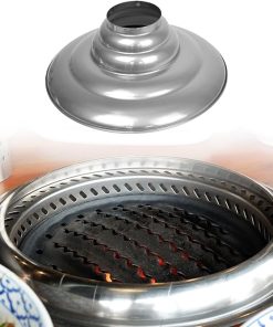 BBQ Grill Exhaust Hood,Chimney Caps, Practical Fireplace Accessory,Reliable Upper Exhaust Hood, Barbecue Oven Fume Hood, Silver 2
