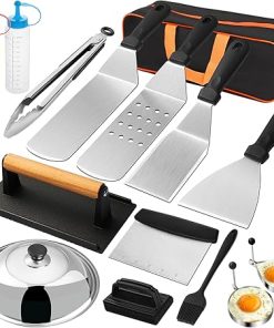 AIVIKI Griddle Accessories for Blackstone with Burger Press, 16pcs Flat Top Grill Griddle Tools Set for Blackstone and Camp Chef 2