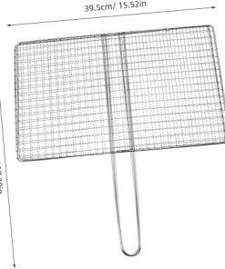 GALPADA BBQ Grill Baskets Stainless Steel Fish Grill Rack Metal Barbecue Net for Grilled Fish 2