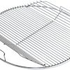 Stainless Steel Round Grill Basket with Wooden Handle Outdoor Barbecue Accessory Fish Meat Grilling Rack Easy to Clean Versatile Cooking Rack 3
