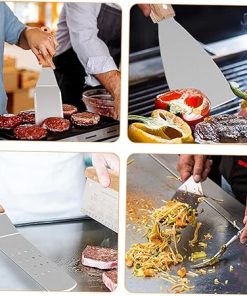 Kisangel BBQ Accessories Tool Set 8-Piece Grill Utensil Set Stainless Steel Wood BBQ Tools for Outdoor Camping Home 2