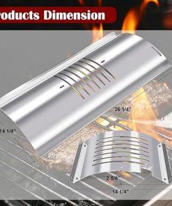 Hiorucet Flame Broiler Kit for Pit Boss Pellet Grills 1250 Series, Replacement Parts with Flame Broiler Slide Cover and Bottom Kits for Pit Boss PB1250CS, Grill Accessories for Pit Boss Pellet Smoker 2