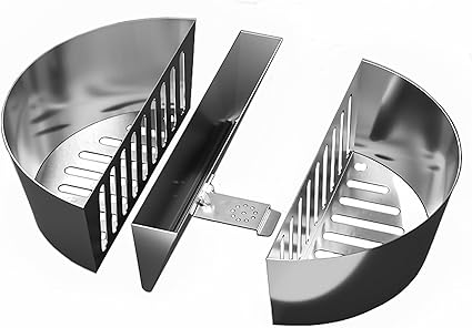 SnS Grills Slow ‘N Sear Charcoal Fire Baskets with Water Pan – Large Capacity Heavy Duty Stainless Steel Outdoor Grill Basket, Kettle Grill Accessory – Compatible with Weber and other Kettles SnS Grills Slow ‘N Sear Charcoal Fire Baskets with Water Pan - Large Capacity Heavy Duty Stainless Steel Outdoor Grill Basket, Kettle Grill Accessory - Compatible with Weber and other Kettles