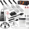 Griddle Accessories Kit, Upgrade 38PCS Flat Top Grilling Tools Set for Blackstone and Camp Chef,Spatula,Scrape,Stainless Steel Grill BBQ Spatula Kit Cooking Set with Carry Bag for Outdoor Camping