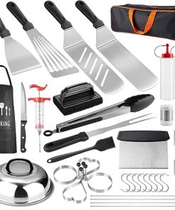 Griddle Accessories Kit, Upgrade 38PCS Flat Top Grilling Tools Set for Blackstone and Camp Chef,Spatula,Scrape,Stainless Steel Grill BBQ Spatula Kit Cooking Set with Carry Bag for Outdoor Camping