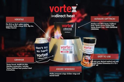 Genuine Medium BBQ Vortex Gift Pack for wsm Kettle 22 26.75 Big Green Egg kamado - 3 PC - Image 2