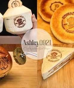Ashley Custom Branding Tool for Food Burger Stamp BBQ Branding Iron Personalized Custom Bread Stamp Personalized Birthday Cake Logo Stamp Custom Burger Press (2 inch/ 5.08cm) 2