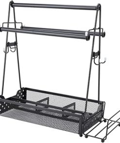 Grill Caddy, Camp Kitchen Organizer Camping Organizers and Storage BBQ Caddy with Paper Towel Holder Picnic Condiment Utensil Caddy Barbecue Accessories for Griddle Grilling Tool 2