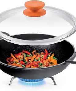 Tescoma 617020 Cast Iron Wok with High Thermal Conductivity, Diameter 30 cm, MASSIVE Line 2