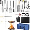 LifeSong Milestones Personalized Wedding Gift for Groomsman Custom Engraved BBQ Tools Grill Accessories Set 3pc Stainless Steel Barbecue Gift for Outdoor Grills (Bamboo) 4